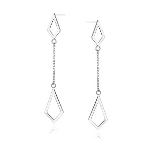 Cercei lungi argint cu romburi DiAmanti Z1472ER-DIA